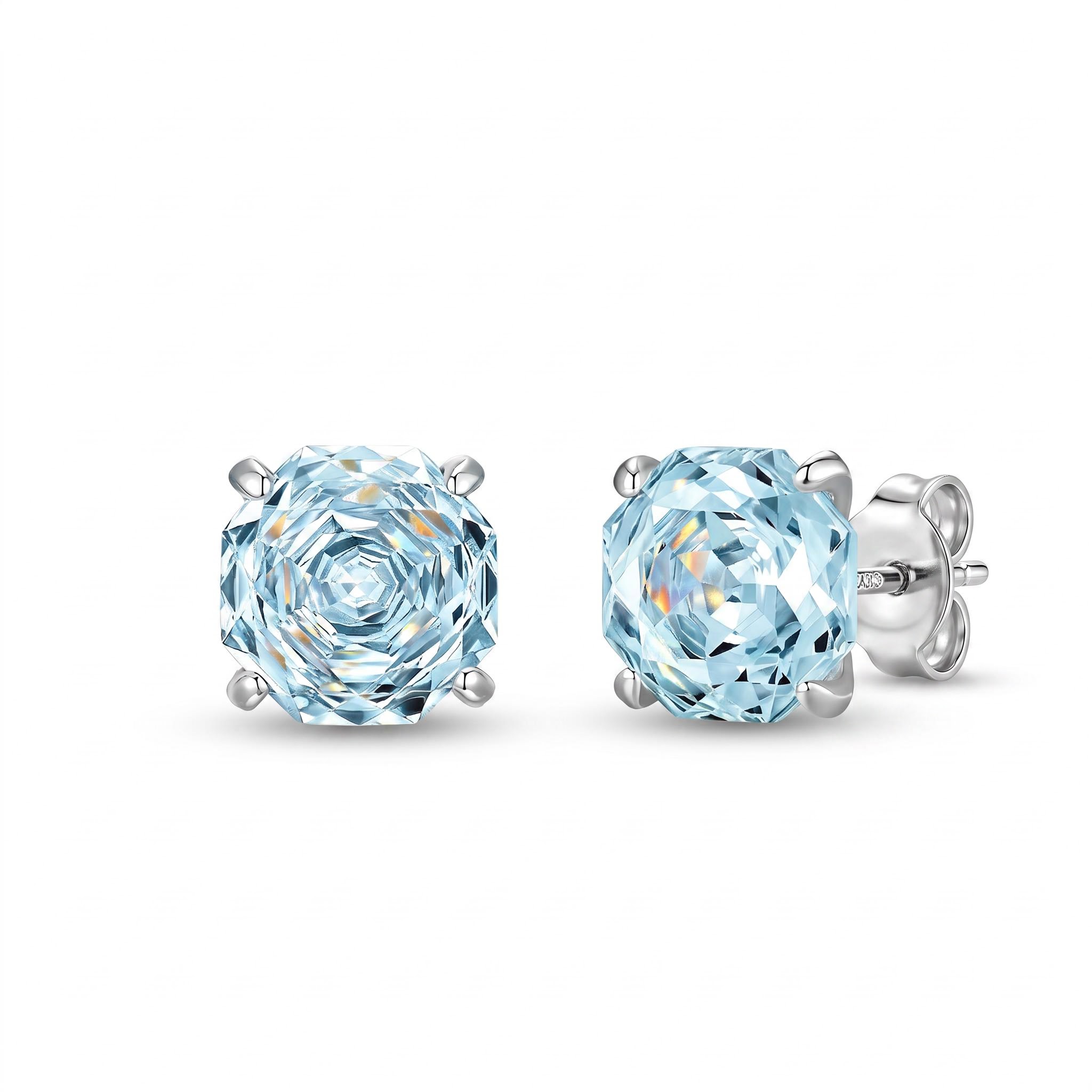 S925 Silver Octagonal Rose Cut Earrings S925 Silver Octagonal Rose Cut Earrings