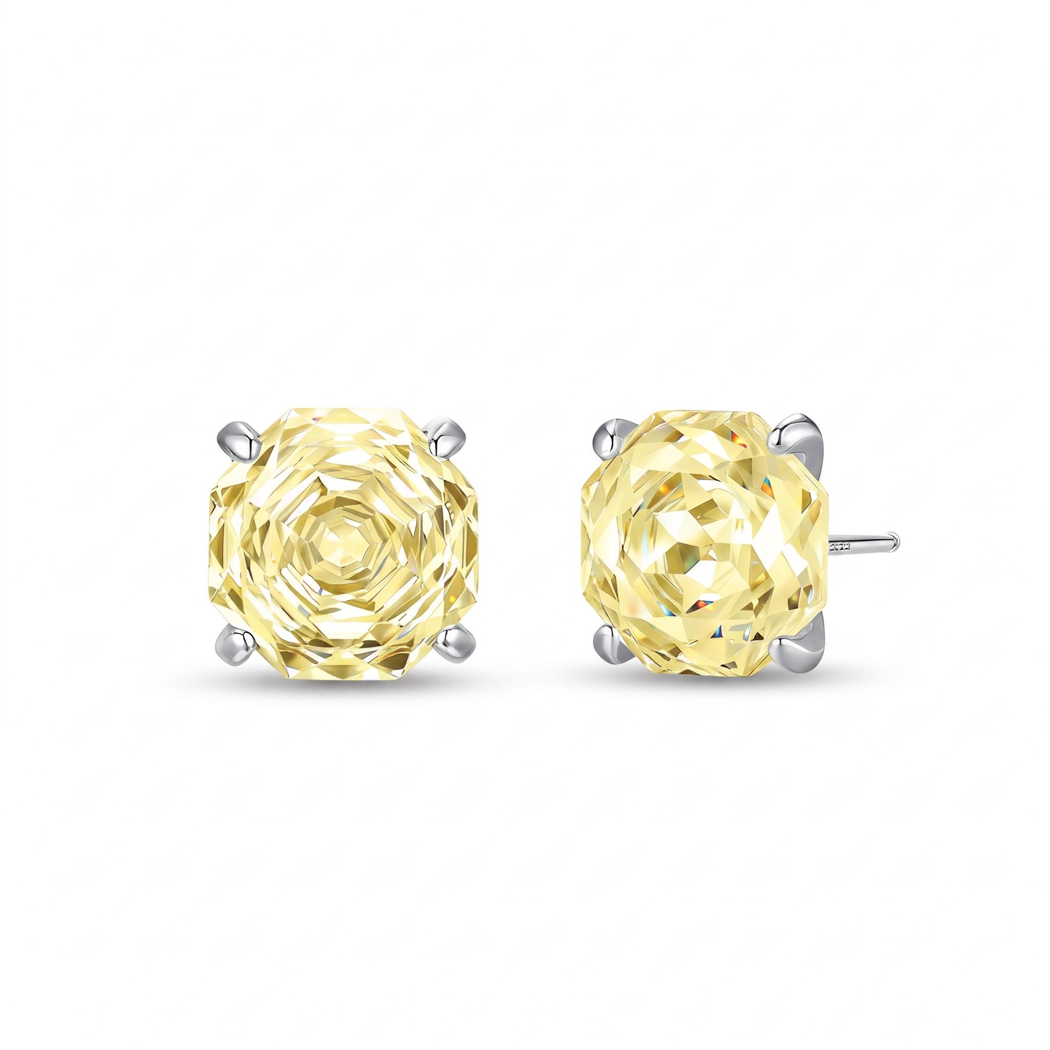 S925 Silver Octagonal Rose Cut Earrings S925 Silver Octagonal Rose Cut Earrings