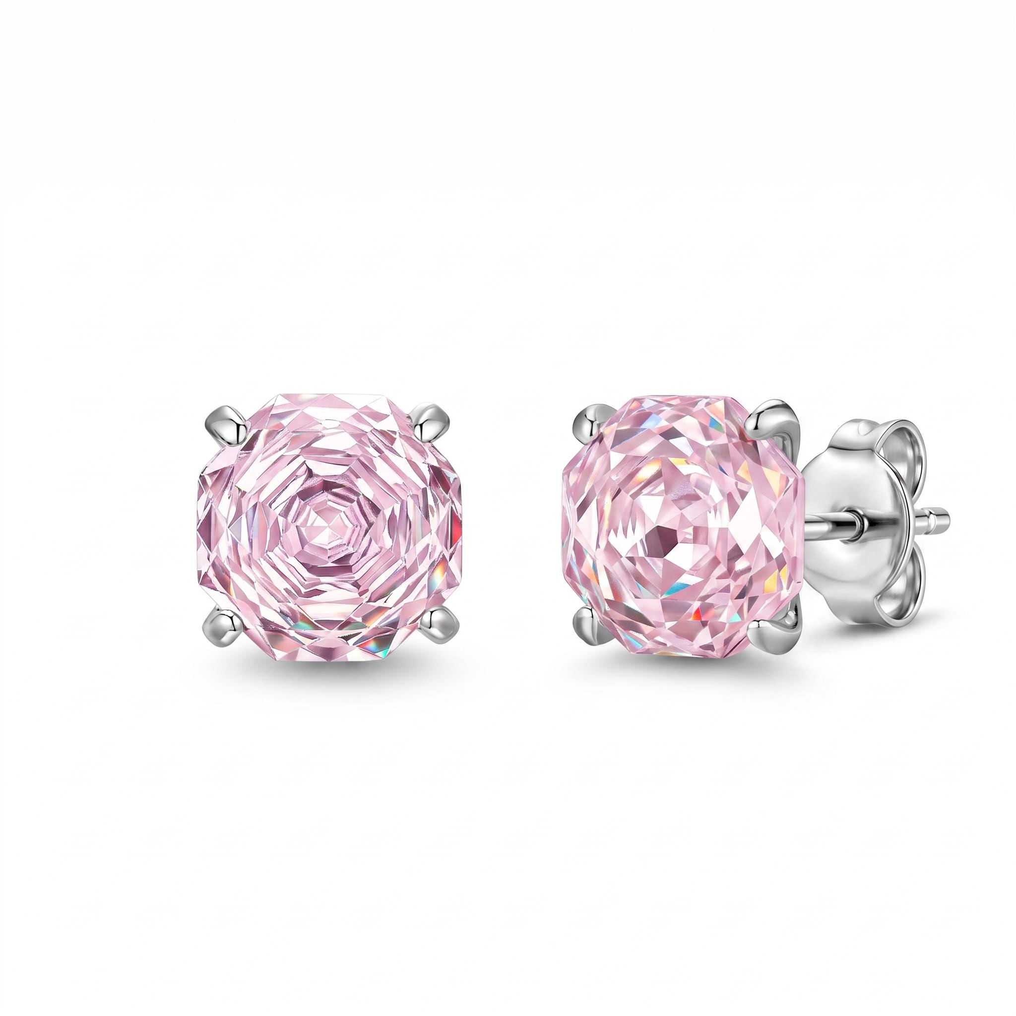 S925 Silver Octagonal Rose Cut Earrings S925 Silver Octagonal Rose Cut Earrings