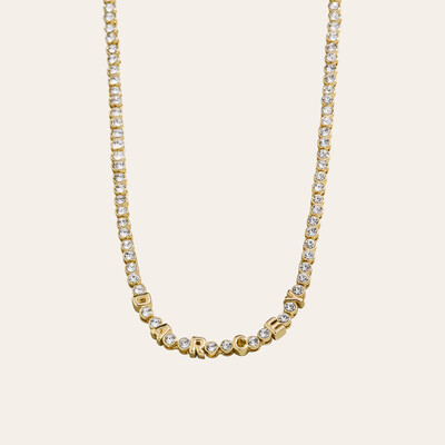 Custom Letters Tennis Necklace