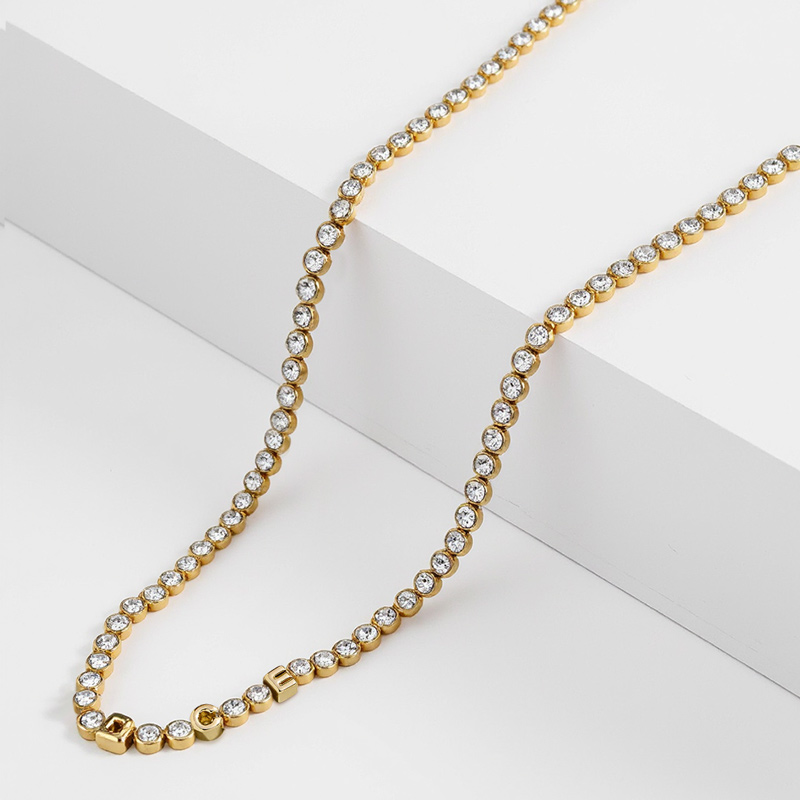 Custom Letters Tennis Necklace