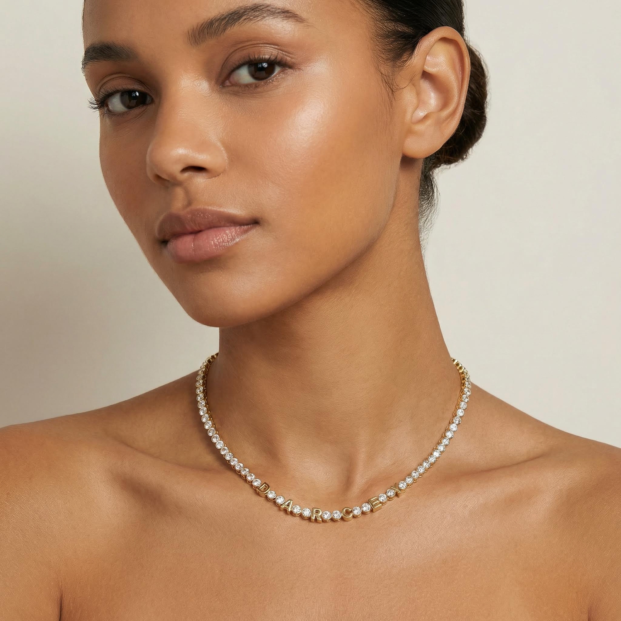 Custom Letters Tennis Necklace