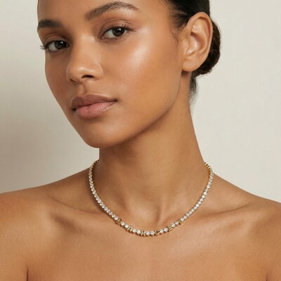 Custom Letters Tennis Necklace