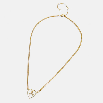 Elegant Gold Heart Pendant Necklace with Letters