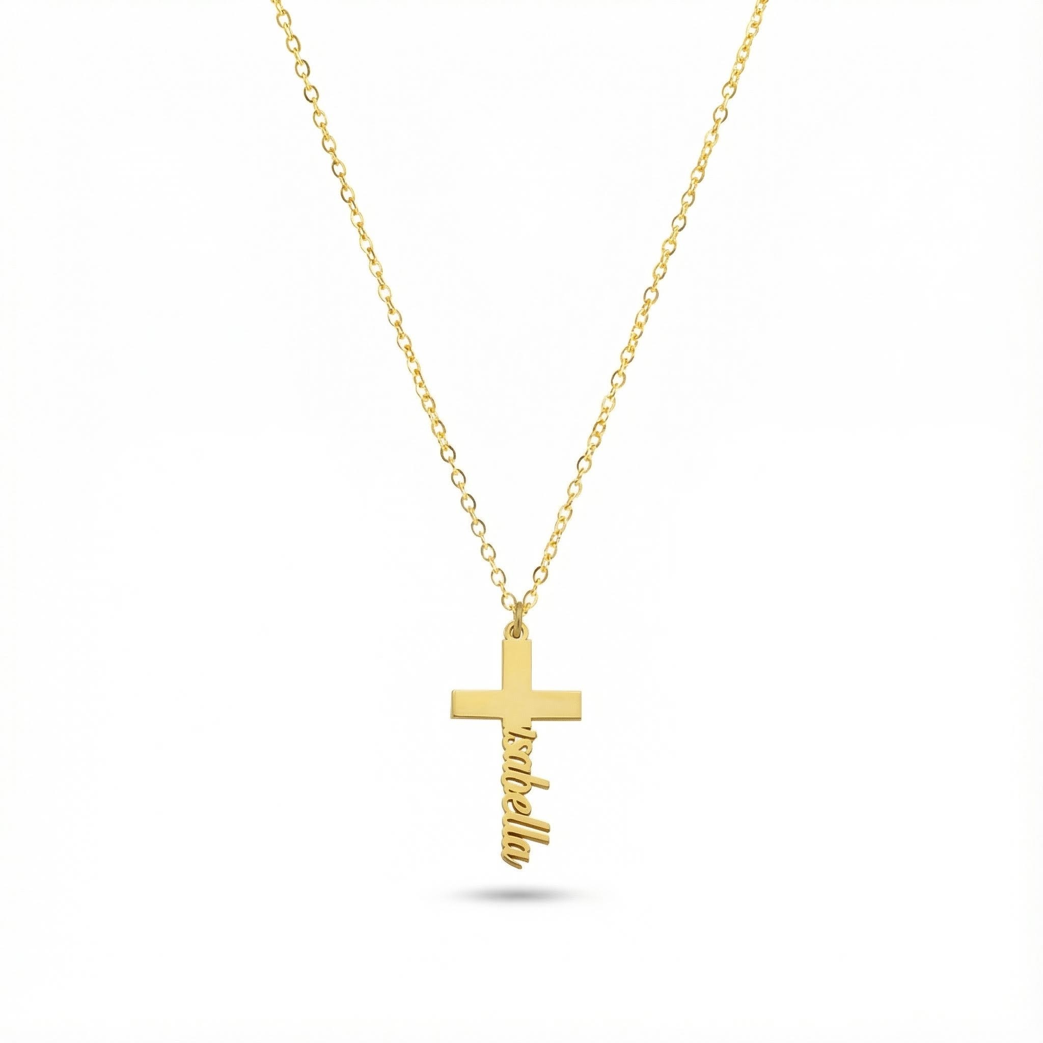 Personalized Name Cross Religious Pendent Necklace