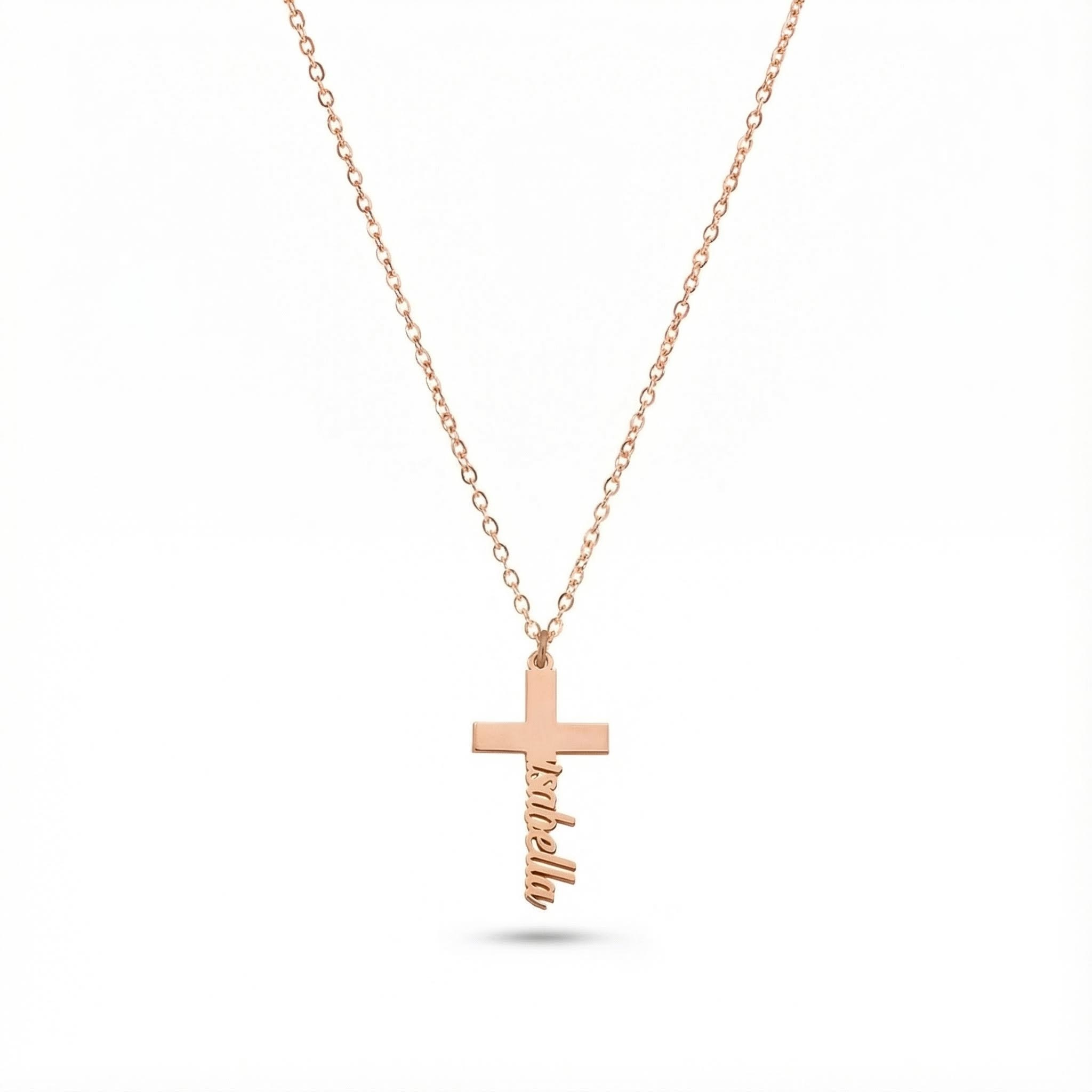 Personalized Name Cross Religious Pendent Necklace