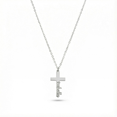Personalized Name Cross Religious Pendent Necklace