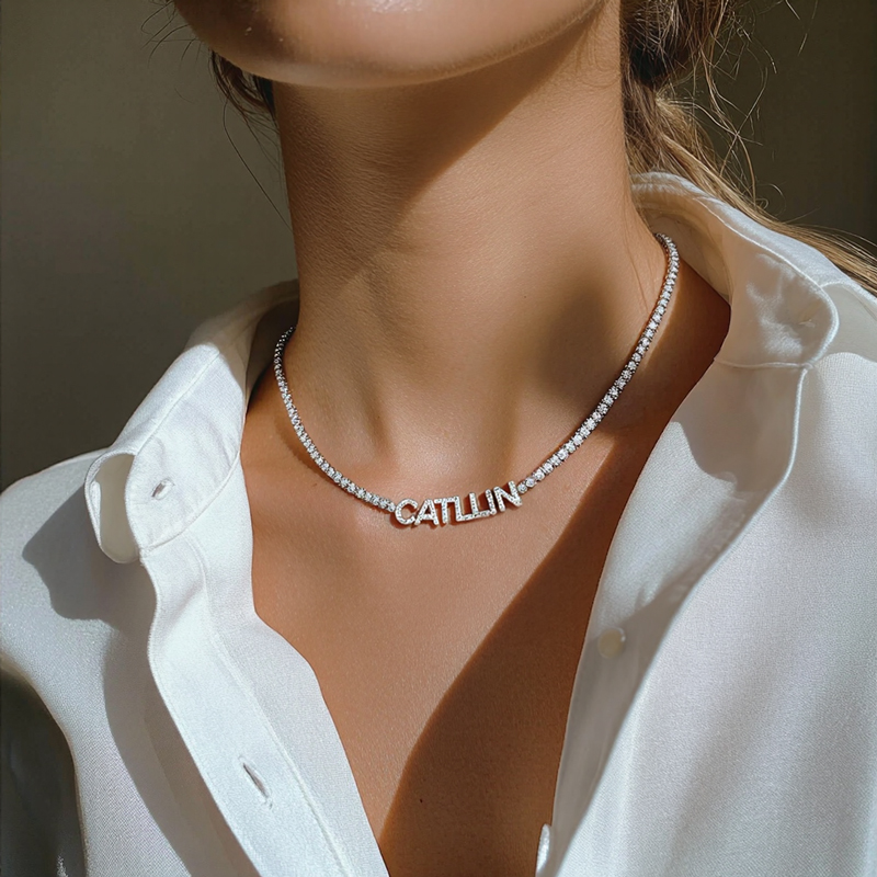 Personalized Name Tennis Necklace