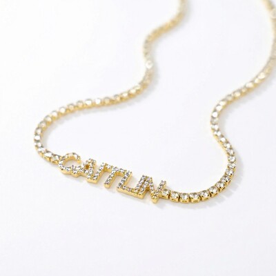 Personalized Name Tennis Necklace
