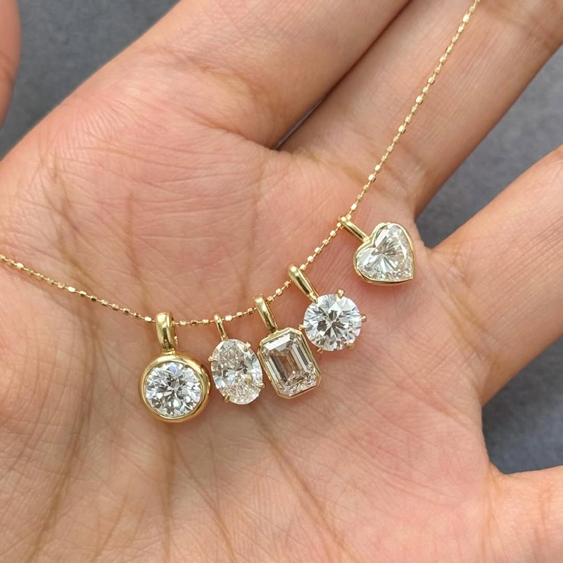 Multi-Cut VVS Moissanite Sparkling Pendent Necklace Multi-Cut VVS Moissanite Sparkling Pendent Necklace