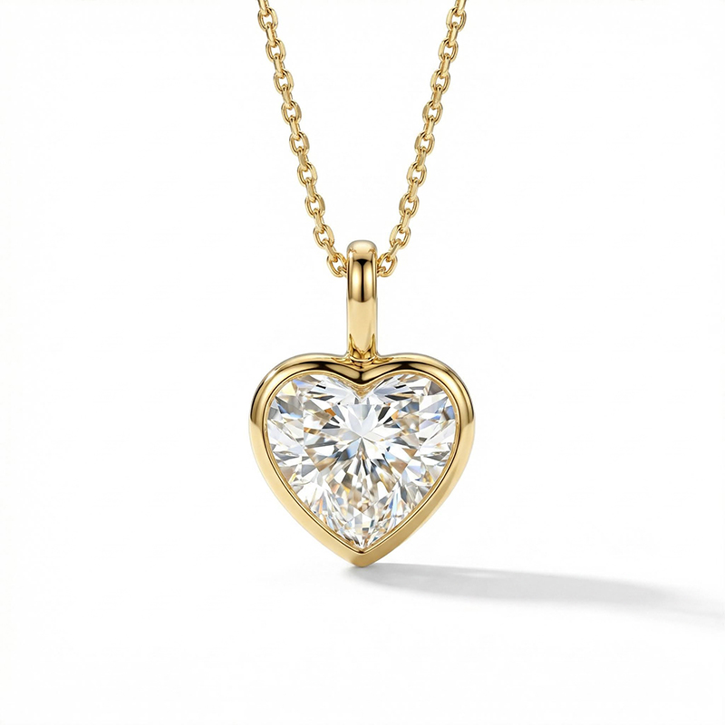 Multi-Cut VVS Moissanite Sparkling Pendent Necklace