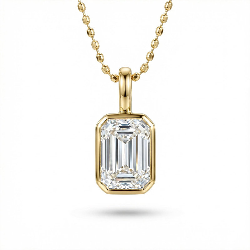 Multi-Cut VVS Moissanite Sparkling Pendent Necklace