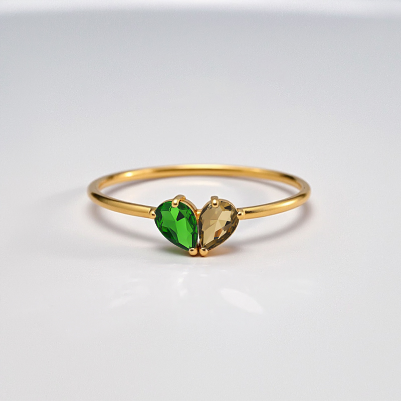 Custom Two-Tone Birthstone Ring
