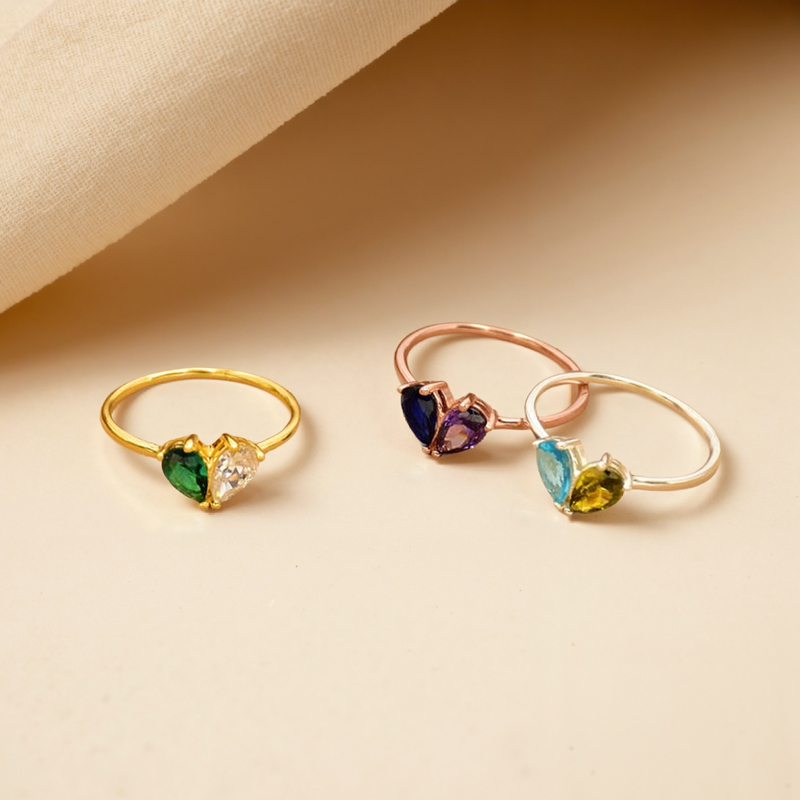 Custom Two-Tone Birthstone Ring