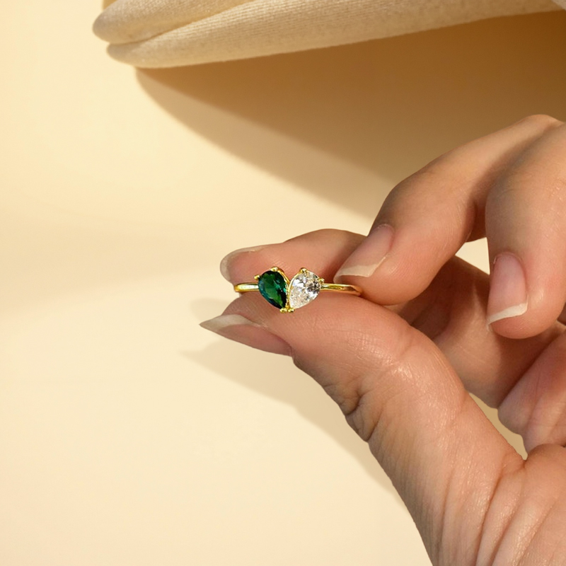 Custom Two-Tone Birthstone Ring