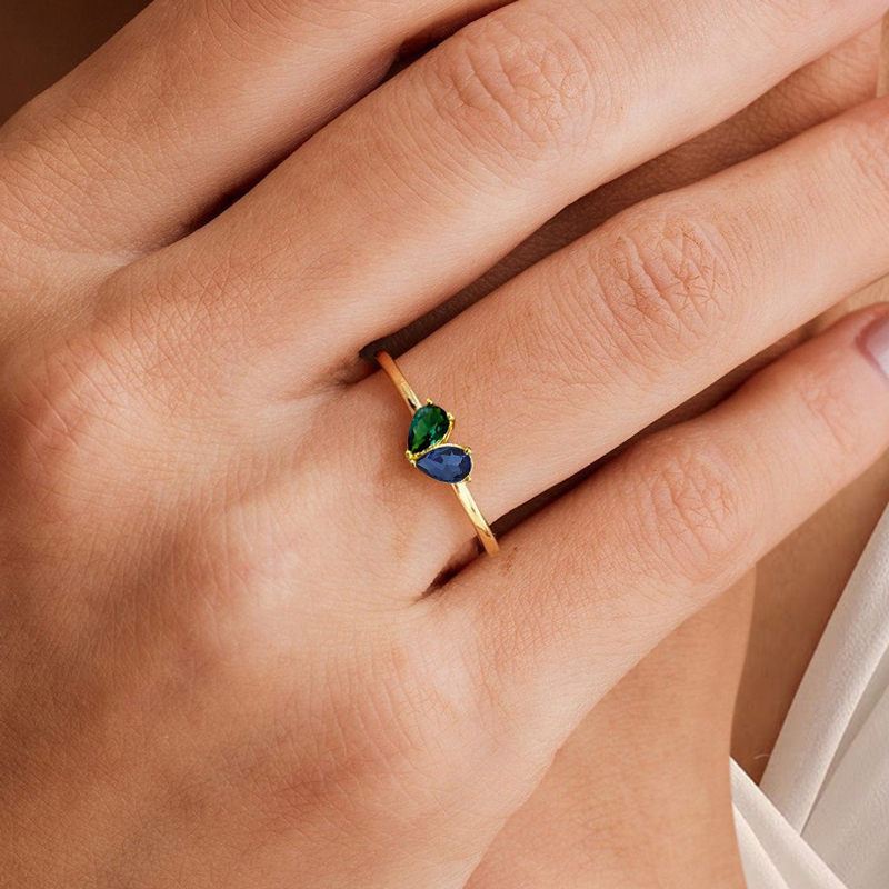 Custom Two-Tone Birthstone Ring