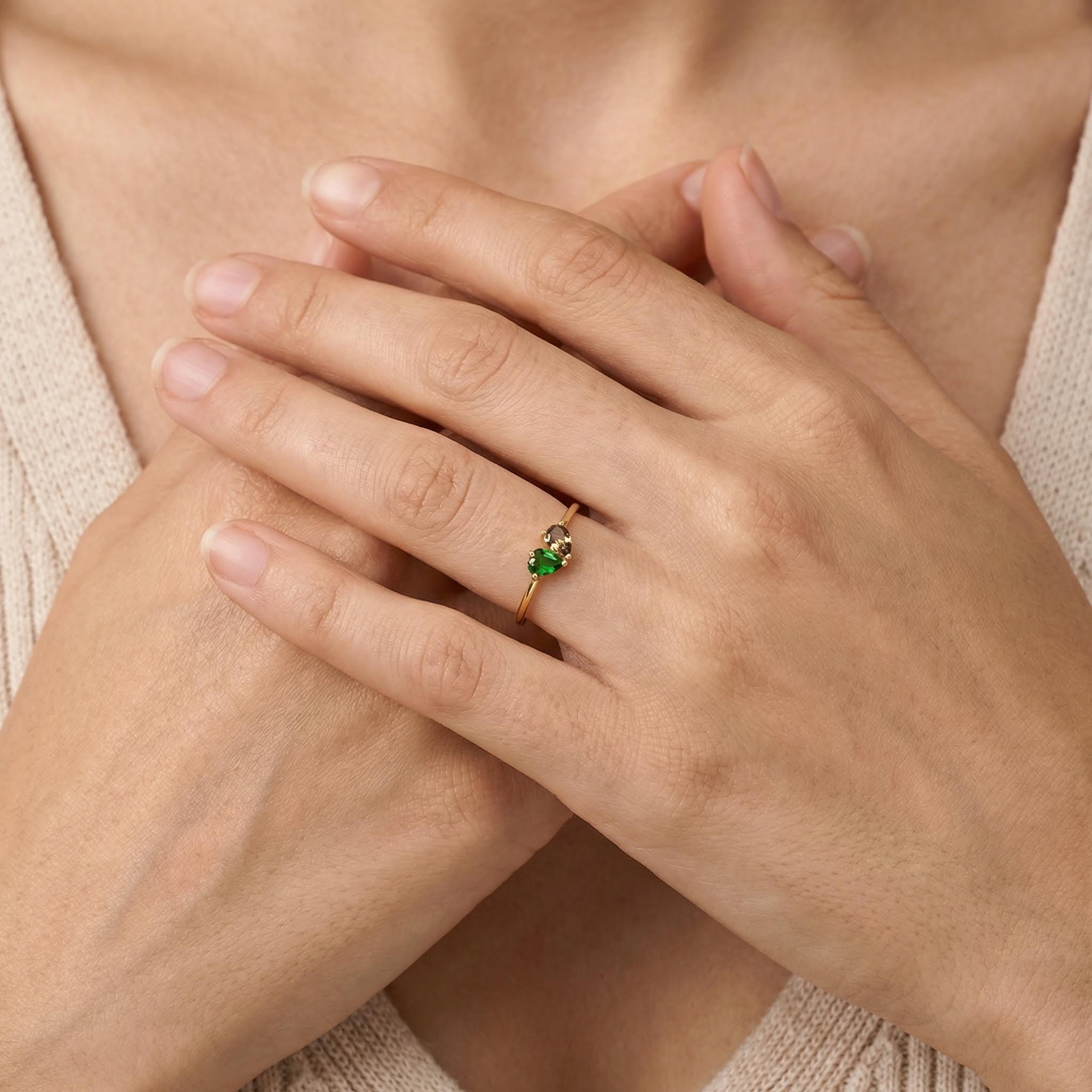 Custom Two-Tone Birthstone Ring