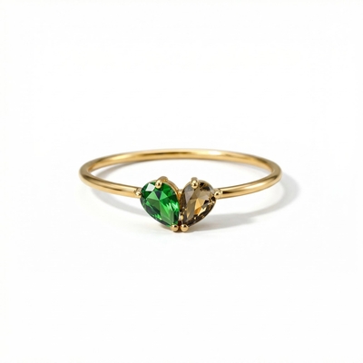 Custom Two-Tone Birthstone Ring