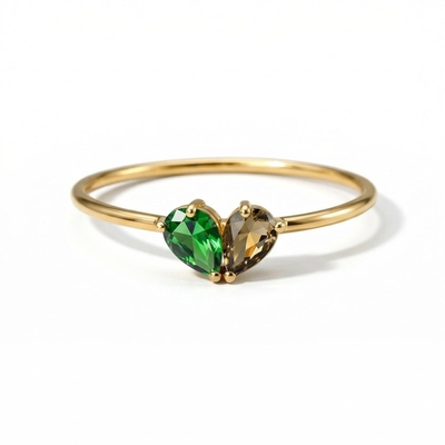 Custom Two-Tone Birthstone Ring