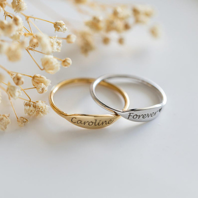 Dainty Custom Engraved Name Ring