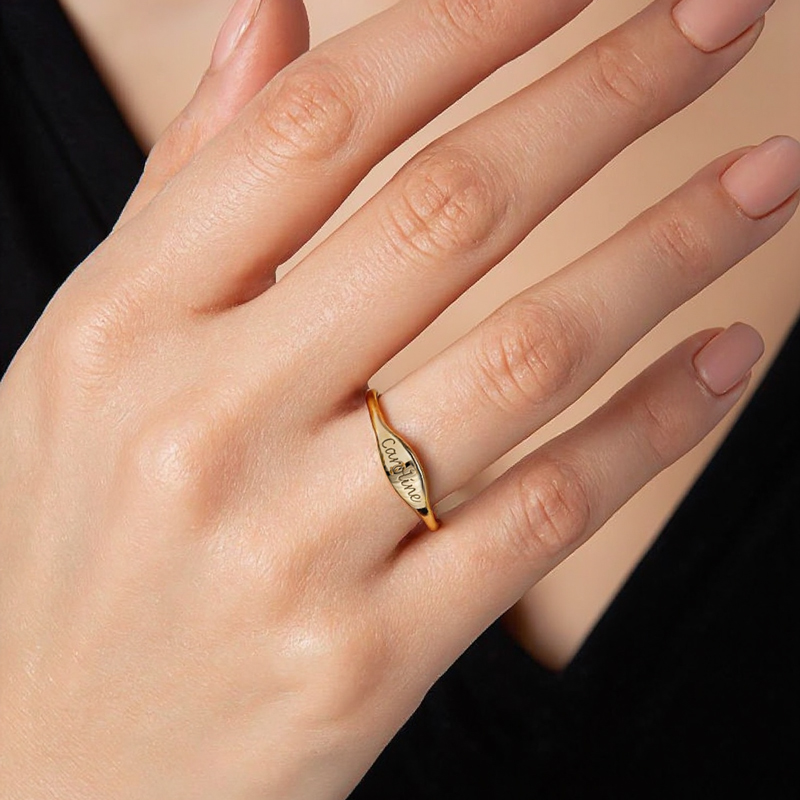 Dainty Custom Engraved Name Ring