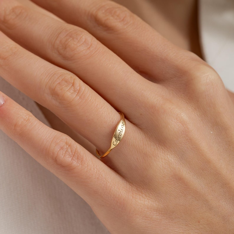 Dainty Custom Engraved Name Ring