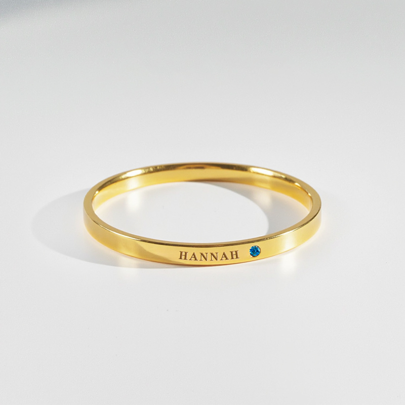 Personalized Engraved Birthstone Ring