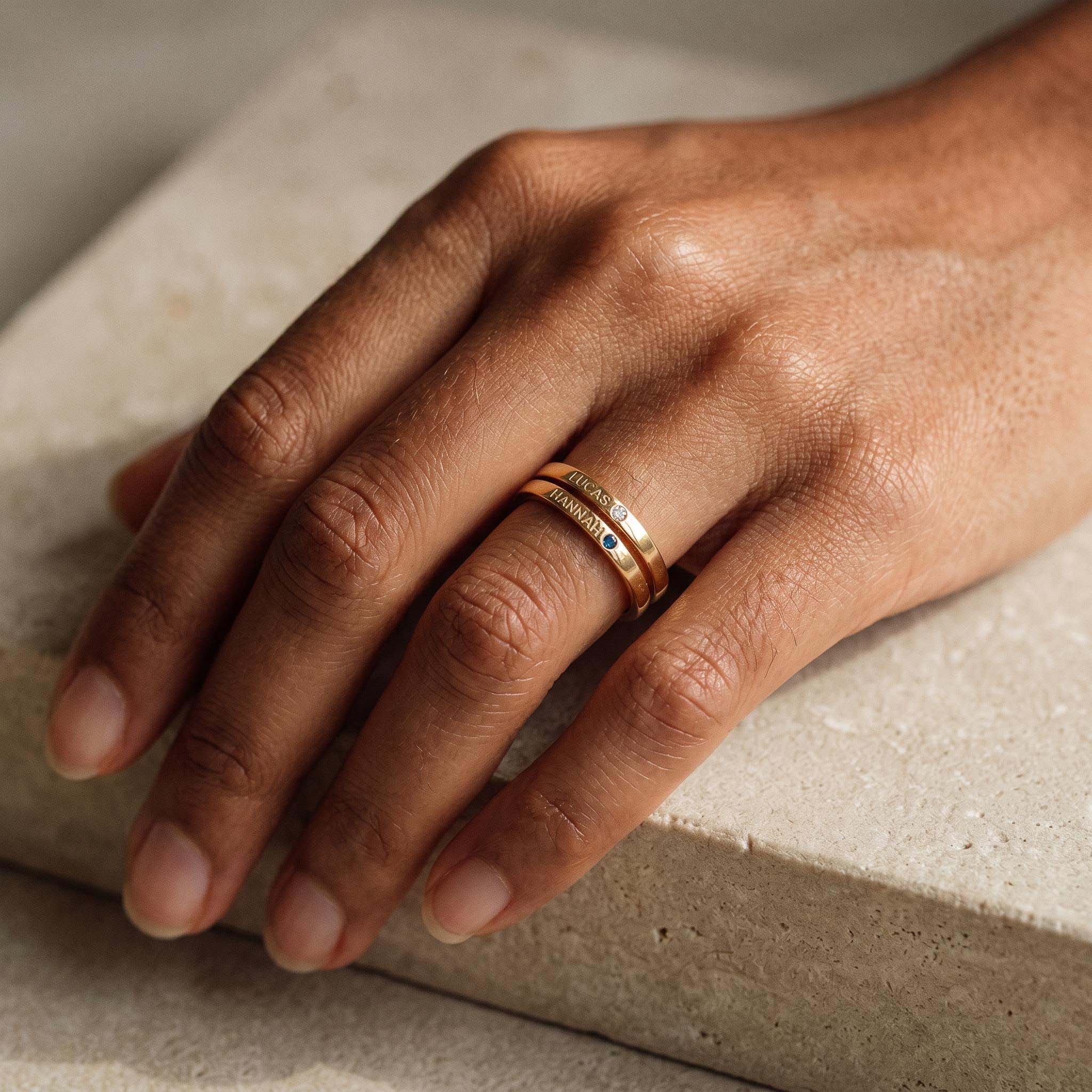 Personalized Engraved Birthstone Ring