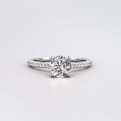 2.23CT Round Cut VVS Vintage Hidden Halo Moissante S925 Silver Engagement Ring
