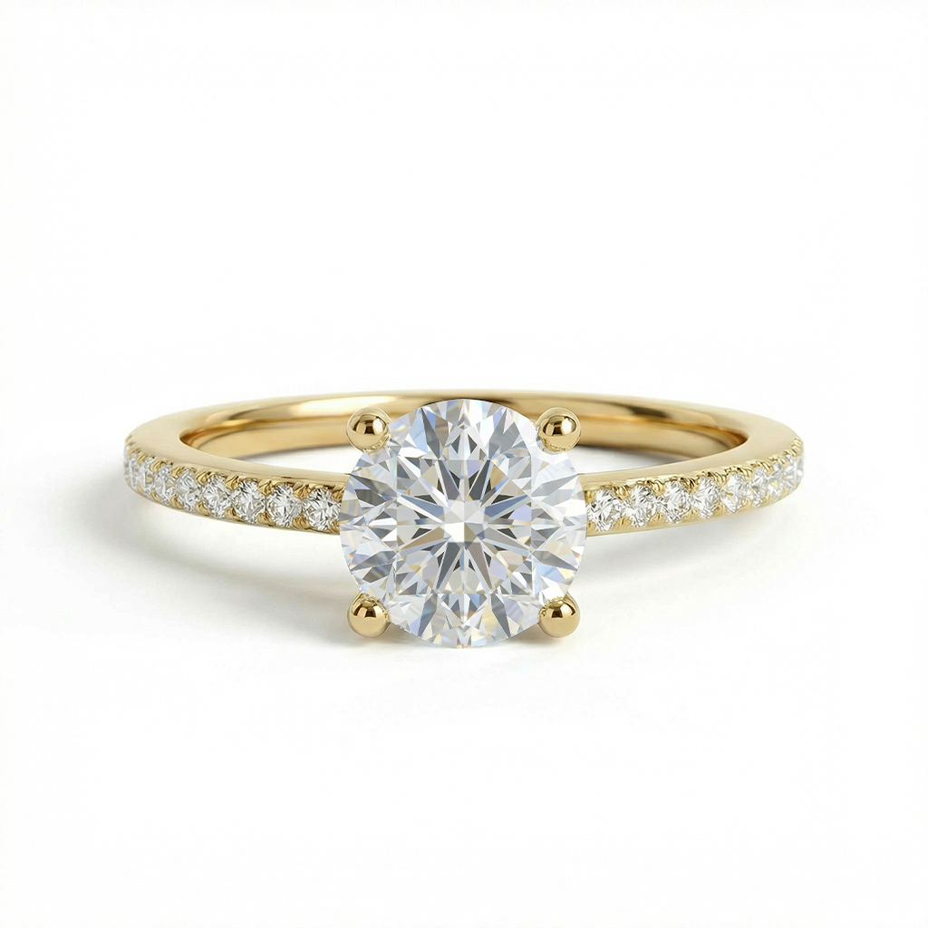 2.23CT Round Cut VVS Vintage Hidden Halo Moissanite S925 Silver Engagement Ring