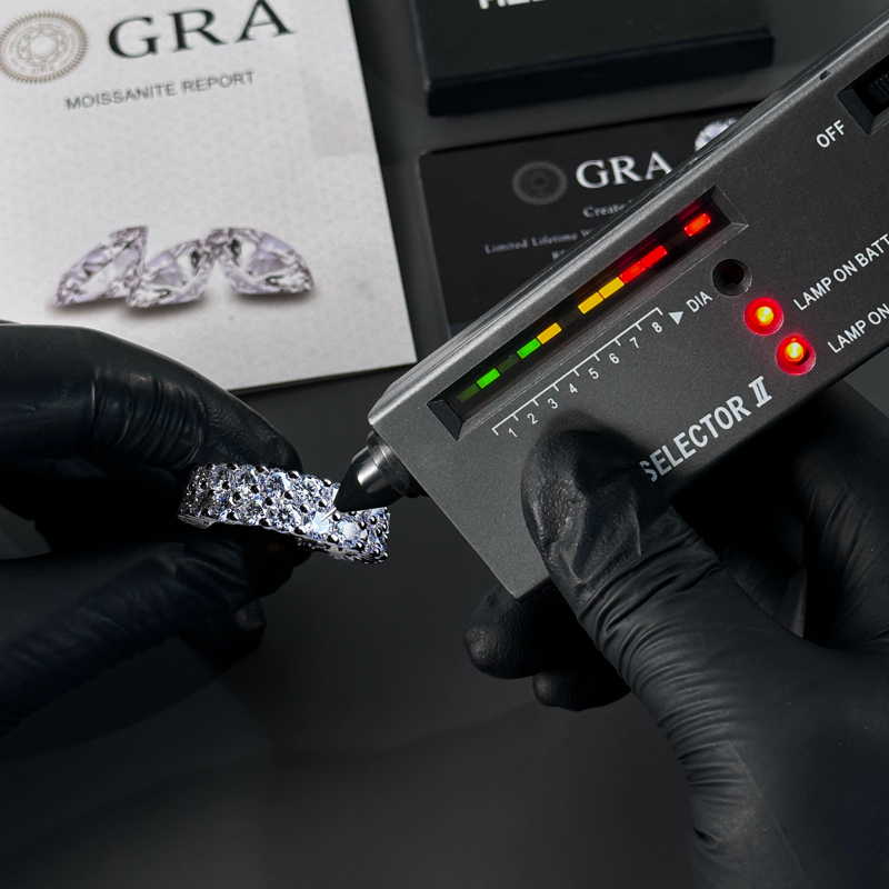 7.2CT Round Cut VVS Moissanite S925 Silver Wedding Band