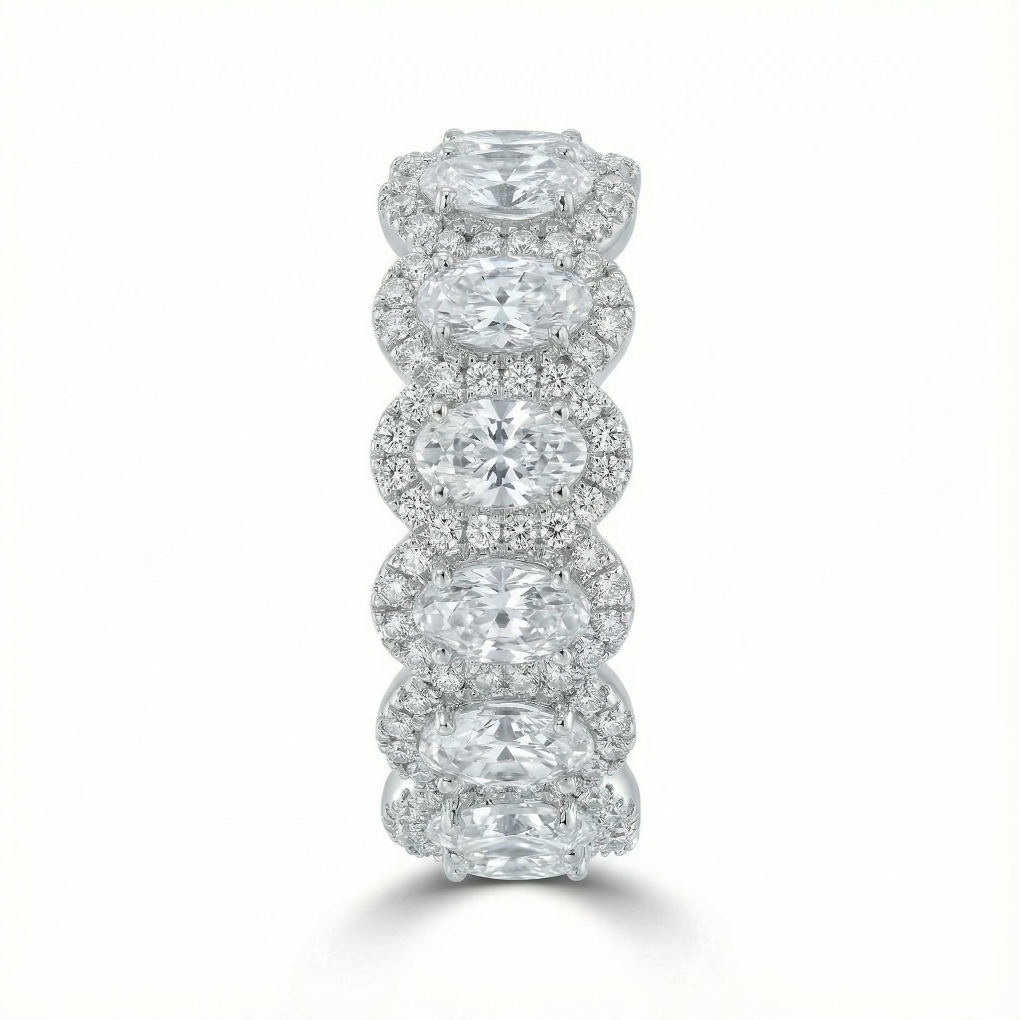 2.87CT Elegant Oval & Round Cut VVS Moissanite S925 Silver Wedding Band 2.87CT Elegant Oval & Round Cut VVS Moissanite S925 Silver Wedding Band