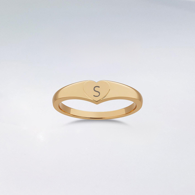 Personalized Initial Letter Engraved Ring