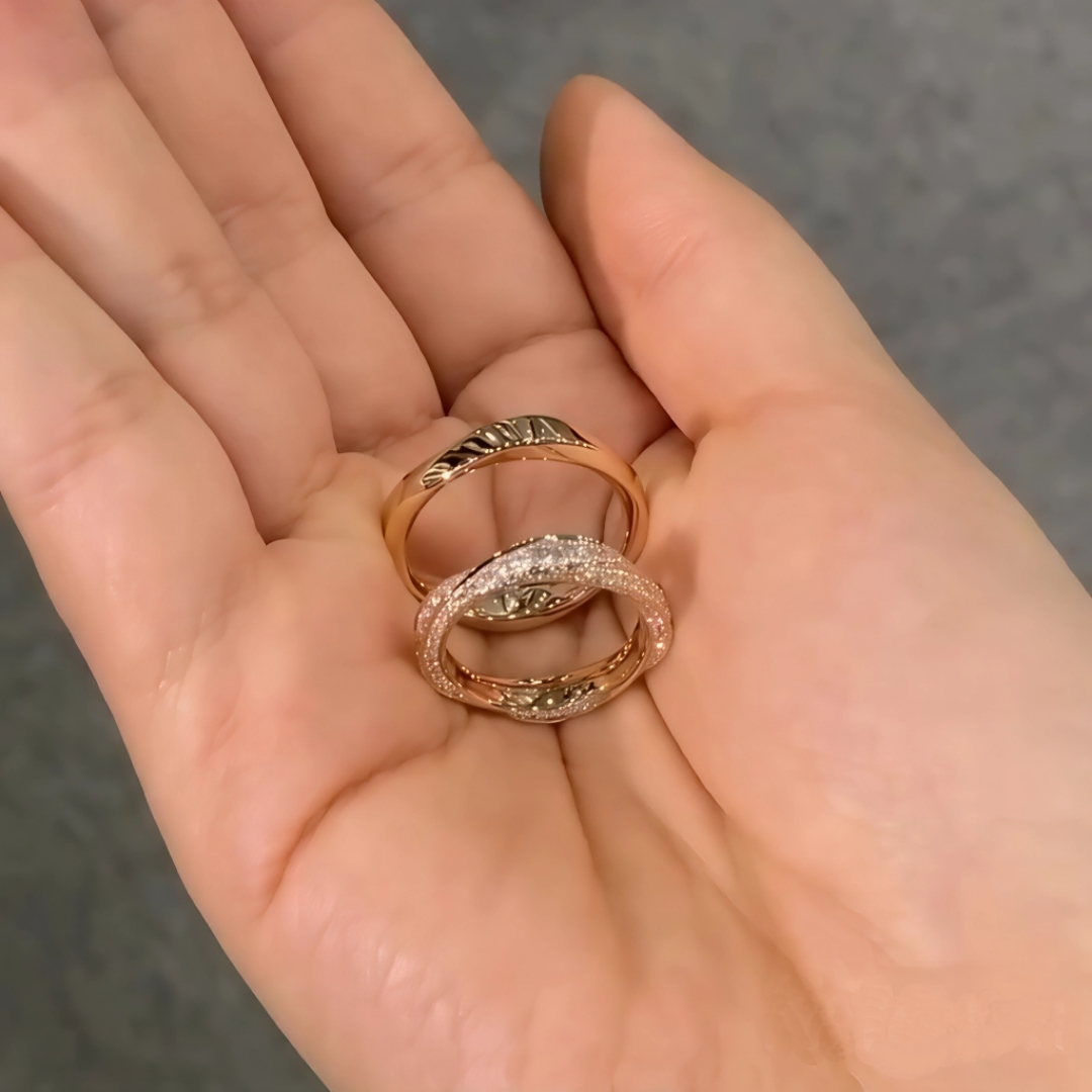 Simple Matching Couple Wedding Band Rings in S925 Sterling Silver