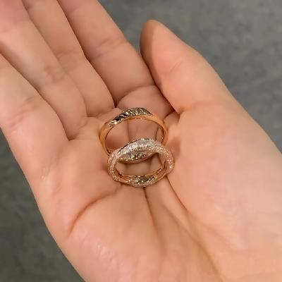 Simple Matching Couple Wedding Band Rings in S925 Sterling Silver
