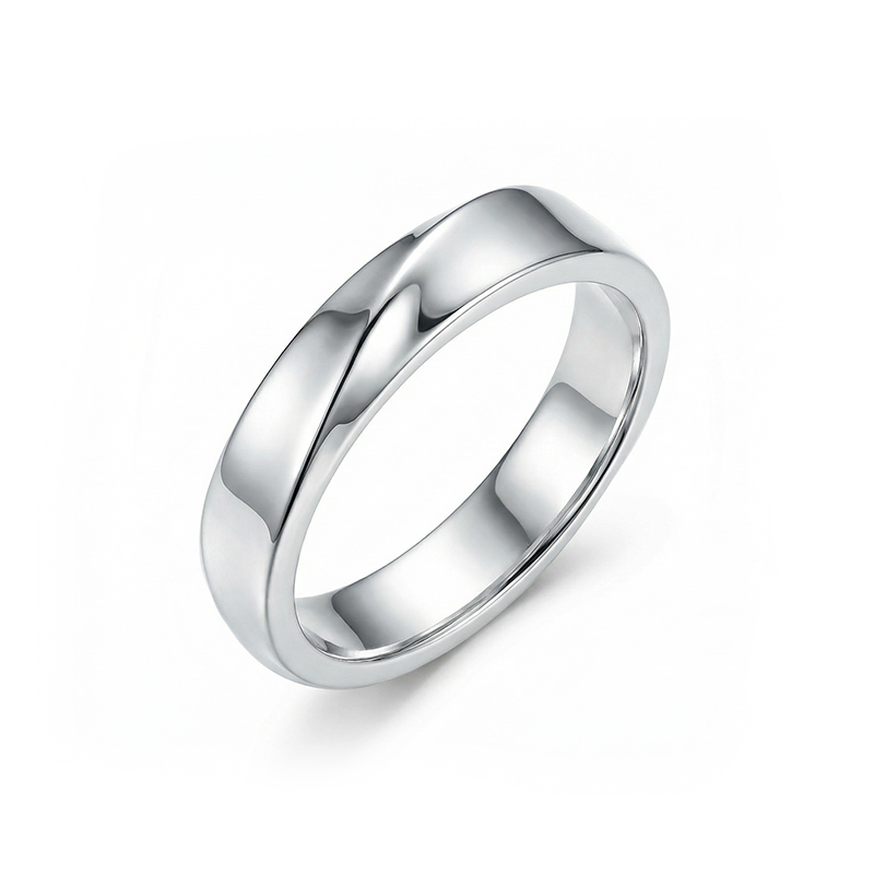 Simple Matching Couple Wedding Band Rings in S925 Sterling Silver