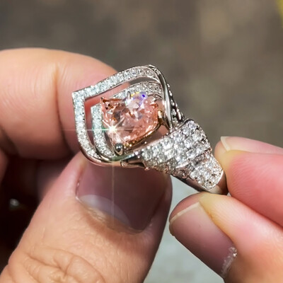 3.2CT Stunning Pink Pear Cut Diamond Engagement Ring