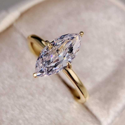 0.5ct - 5ct Solitaire Marquise Cut VVS Moissante Engagement Ring