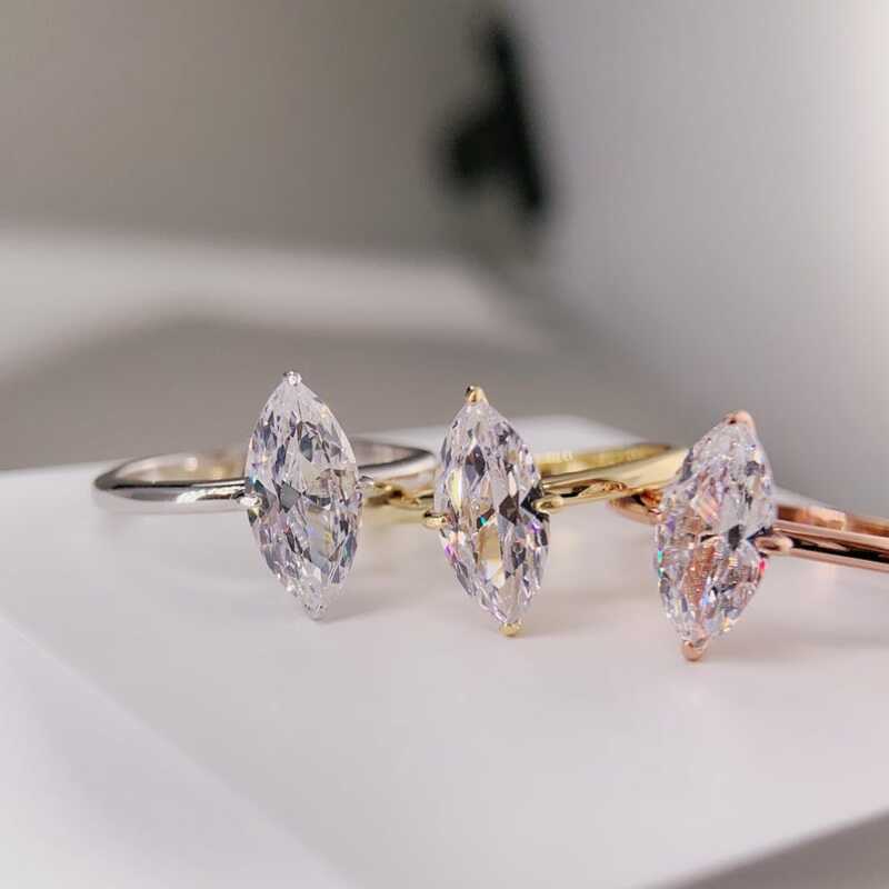 0.5ct - 5ct Solitaire Marquise Cut VVS Moissanite Engagement Ring