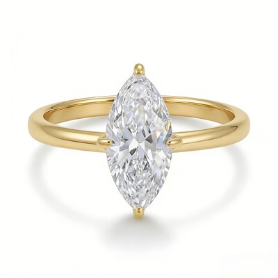 0.5ct - 5ct Solitaire Marquise Cut VVS Moissanite Engagement Ring