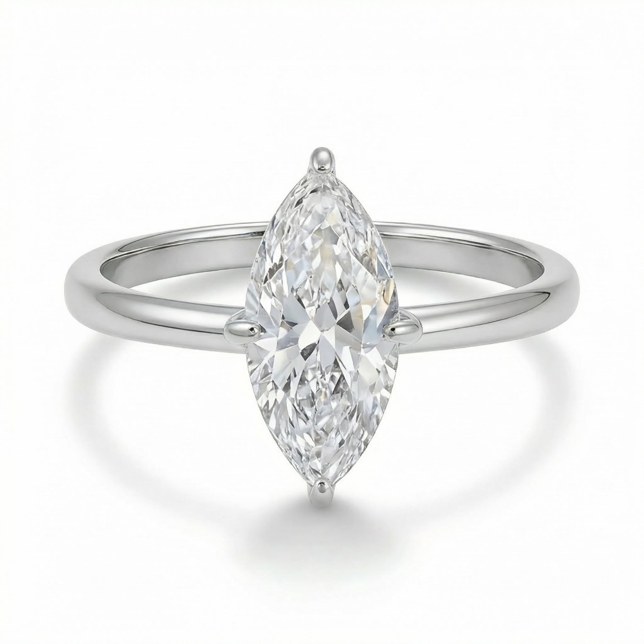 0.5ct - 5ct Solitaire Marquise Cut VVS Moissanite Engagement Ring