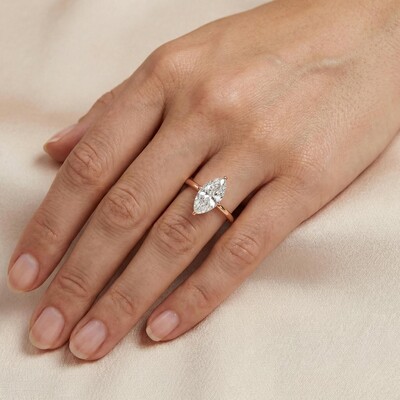 0.5ct - 5ct Solitaire Marquise Cut VVS Moissanite Engagement Ring
