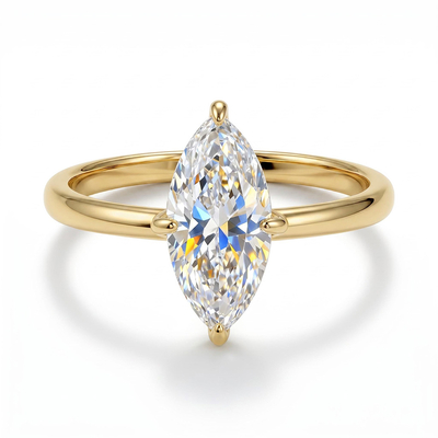 0.5ct - 5ct Solitaire Marquise Cut VVS Moissanite Engagement Ring