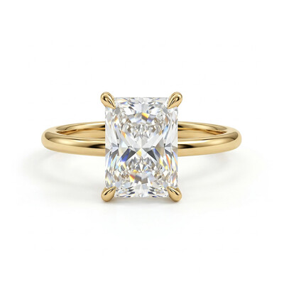 0.5ct - 5ct Solitaire Radiant Cut VVS Moissanite Engagement Ring