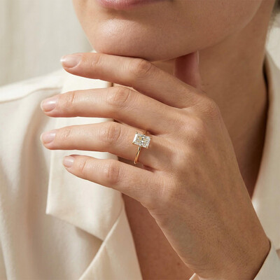 0.5ct - 5ct Solitaire Radiant Cut VVS Moissanite Engagement Ring