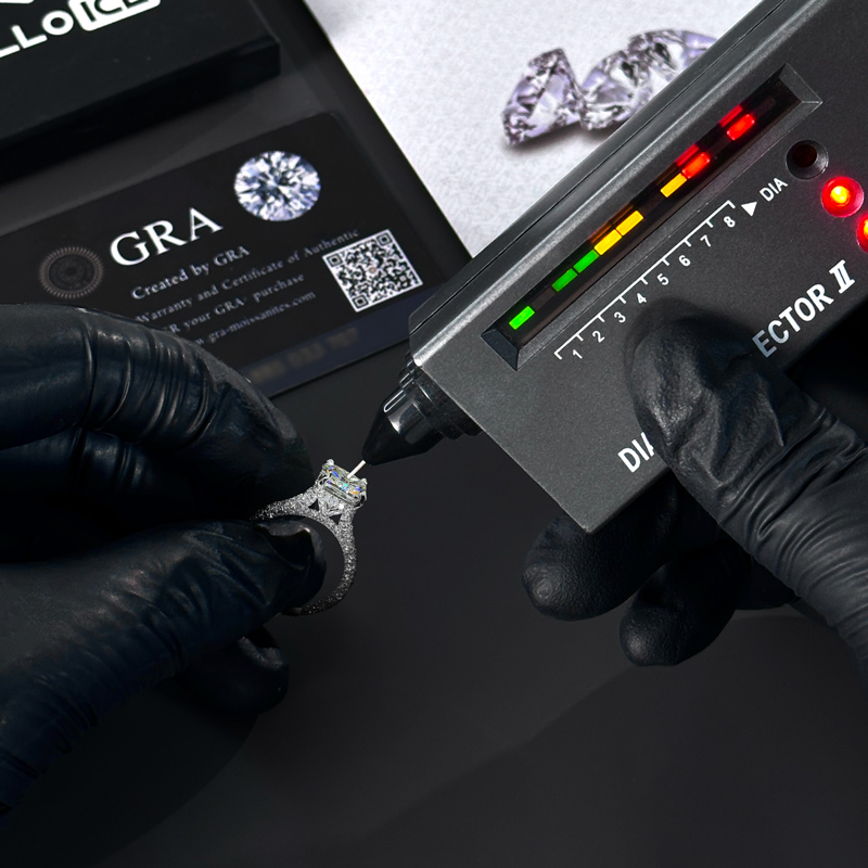 13.3CT Dazzling Asscher Cut VVS Moissanite Pave Engagement Ring