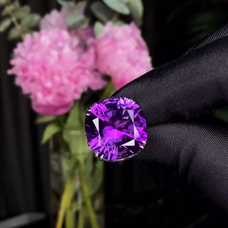 4.95CT Cushion Cut Purple Diamond Engagement Ring with Pear Cut Pendent 4.95CT Cushion Cut Purple Diamond Engagement Ring with Pear Cut Pendent