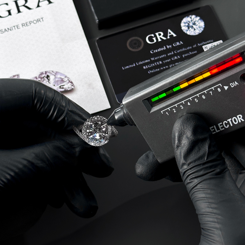 2.32CT Round Cut VVS Moissanite Twisting Halo Engagement Ring