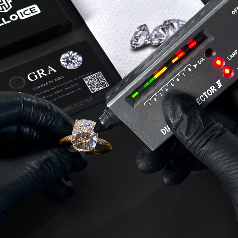 2.15CT Cushion Cut VVS Moissanite Pave Engagement Ring