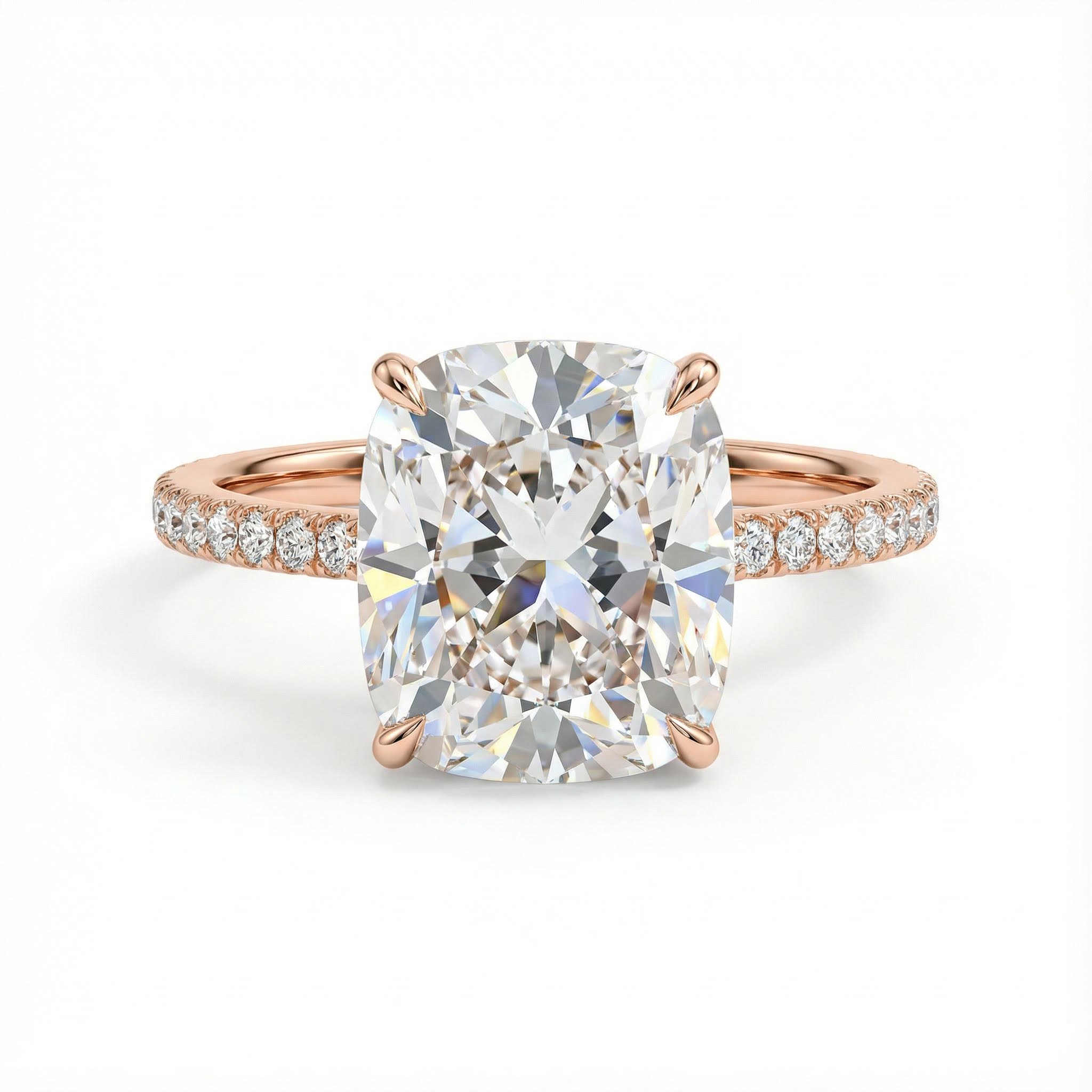 2.15CT Cushion Cut VVS Moissanite Pave Engagement Ring 2.15CT Cushion Cut VVS Moissanite Pave Engagement Ring